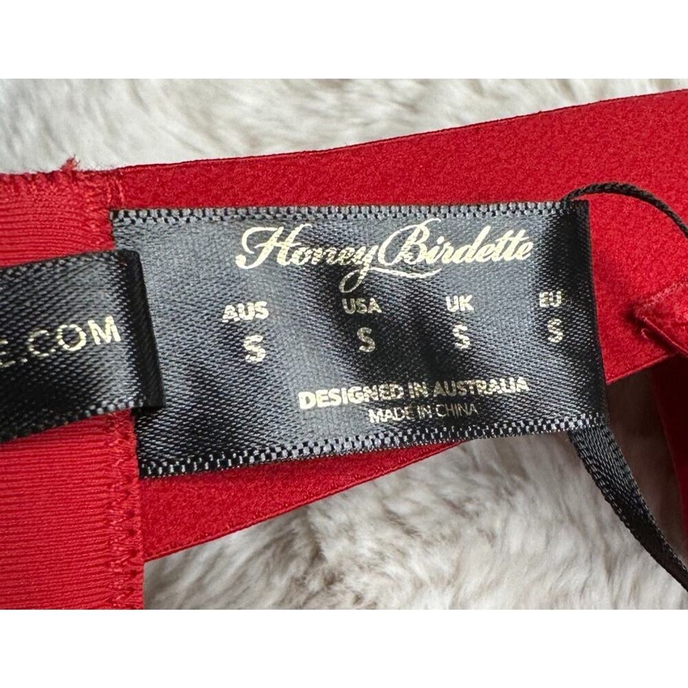 Honey Birdette GIA❤️ Red Gold Buckle Garter Suspender Belt Small - Picture 5 of 5